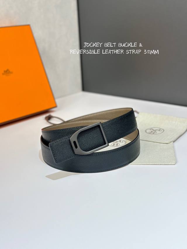 特 Jockey Belt Buckle & Reversible Leather Strap 32Mm