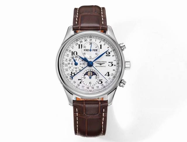 Sj出品 Gs 浪琴 Longines 名匠八针月相 Gs2 搭载7751计时机芯 ，所有功能均是真实功能可使用 ，烤蓝指针，蓝宝石水晶镜面， 后盖也是蓝宝石水