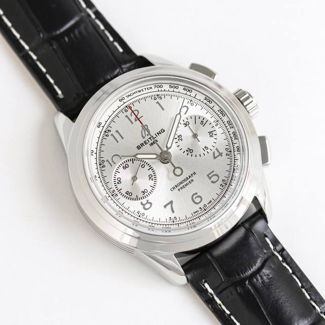 Sj出品 百年灵璞雅B01计时腕表42 Rw4 Premierb01Chronograph42 316L精钢，42毫米，锅盖弧面水晶玻璃，双面防眩处理，透明蓝宝