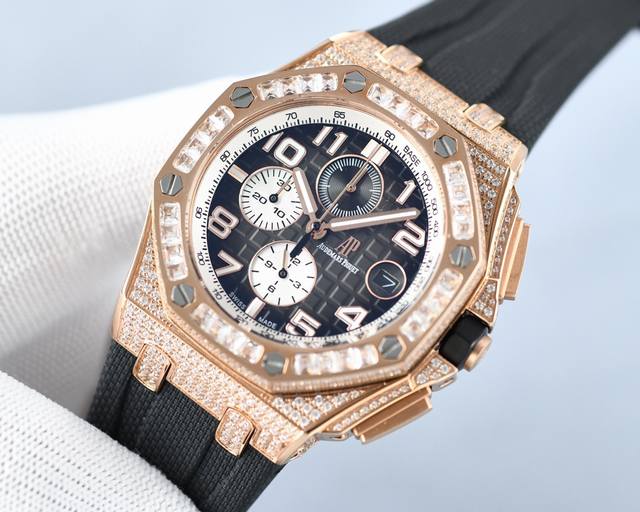 Audemars Piguet 爱彼表 施华洛世奇水晶满天星方钻，超A质量全新演绎-皇家橡树离岸型 欧洲风格高贵且富有时尚的魅力，壳身拥有强劲有力的曲线Ap品牌