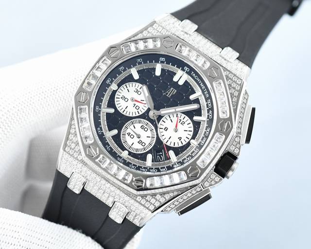 Audemars Piguet 爱彼表 施华洛世奇水晶满天星方钻，超A质量全新演绎-皇家橡树离岸型 欧洲风格高贵且富有时尚的魅力，壳身拥有强劲有力的曲线Ap品牌