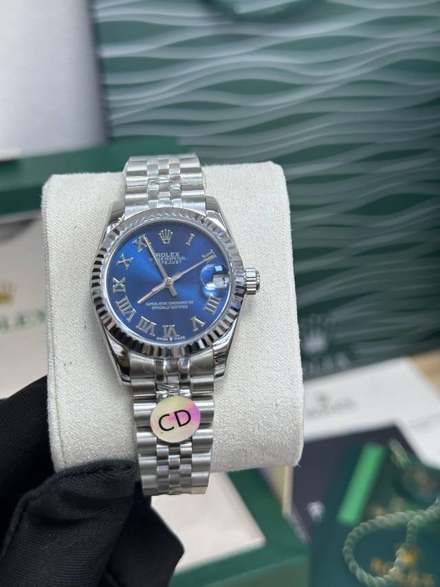 独家实拍图 劳力士日志系列，瑞士机芯，复刻版本31Mm，女士腕表 Rolex Automatic Mechanical Watch Ladies' Watch