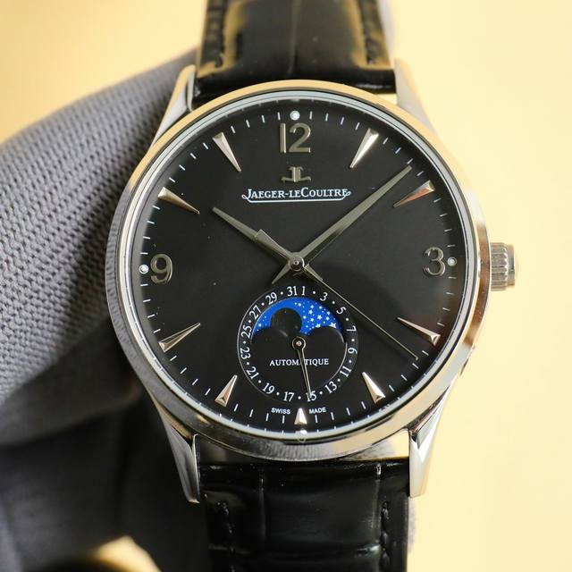 白 玫 满天星月相升级版 Jaeger-Lecoultre Master Ultra Thin Moon积家超薄月相大师系列39Mm腕表，简洁的线条设计，赏心悦 - 点击图像关闭