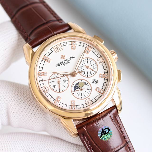 白 -金 新款 百达翡丽复杂功能计时系列上市 Patek Philippe 贵族的艺术品！升级版改进：壳身比旧版本更薄、玻璃升级耐磨抗摔、比旧版本更平整美观！内