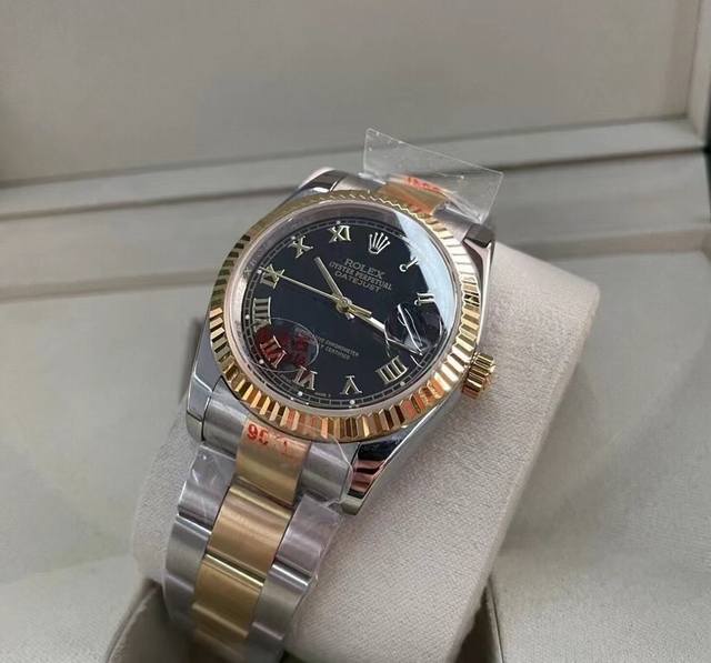 钻圈 劳力士－Rolex 日志新色系男士腕表 进口西铁城 原装机 316L精钢壳套 蓝宝石玻璃 超级防水 直径36Mm厚度13Mm 316L精钢表带原装扣 尊贵