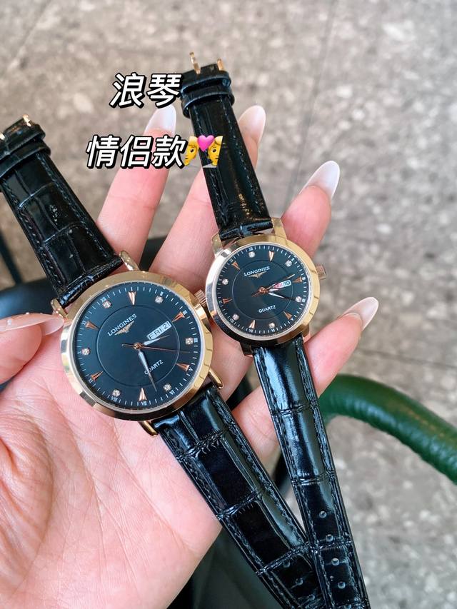 金+20钢20 浪琴-Longines 情侣对表 原装进口石英机芯 316L精钢表壳 直径男39Mm女29Mm 厚8Mm如果今天的阳光停止了它耀眼的光芒。那么你