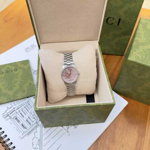新款首发 批 原厂正品，探索2025早春古驰g-Timeless 石英系列。表径29Mm，表盘缀饰低调内敛的互扣式双g和gucci字母标识，诠释时尚型格。不绣钢