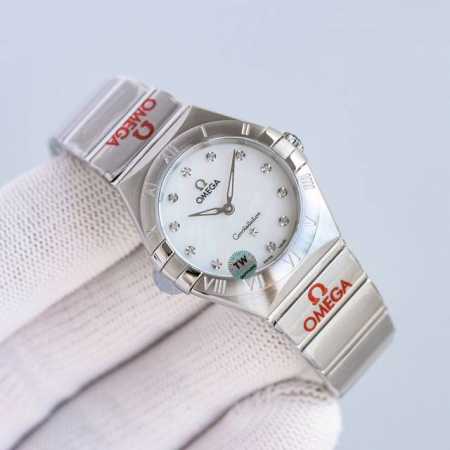 Tw-28Mm。白 -金 钻+50 Tw厂欧米茄女款星座系列28Mm石英腕表 ，每个零件都是原装一比一开模。 1仿表史上首次搭载原装正品瑞士机芯 2石英星座所有 - 点击图像关闭