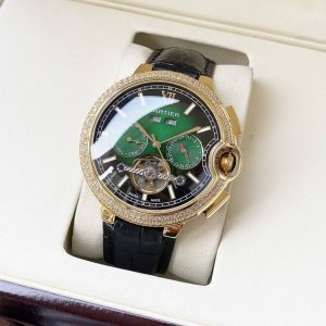 白壳 ，玫金壳 。 全新风格 经典热卖 卡地亚-Cartier 男士腕表 全自动机械机芯 矿物强化玻璃 316L精钢表壳 真皮表带 时尚休闲 商务必备 尺寸:直