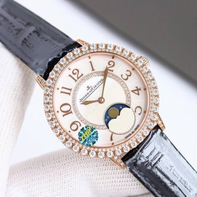 统一价： 璀璨明珠积家月相珠宝腕表，约会系列型号Q3523570腕表 浪漫登场,功能同步原装，与原装对版。 机芯 采用优美达9015机芯改装925A 1，功能同