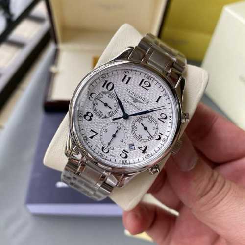 V7版本推荐台湾厂做工浪琴-Longines 名匠系列制表大师机械手表，新款蓝色经典，多功能4813机芯，经典多功能款式，经典指针，蓝宝石鱼眼水晶镜面，直径：4
