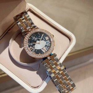 白壳 金 壳身满钻 市场新力作 梵克雅宝vancleefarpels诗意复杂功能系列型号vcarn5Hu00 巴黎的一天 细节特点：1：字面a盘由缟玛瑙跟cnc
