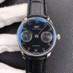 Zf出品 Iwc 葡7 V5版 最新机芯、Iwc－葡萄牙系列 七日链 葡七 自动机械机芯 独立小秒针 真动能指示 蓝宝石玻璃 牛皮表带42Mm