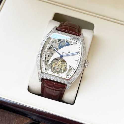 统一 精致飞轮 典雅大气 江诗丹顿-Vacheron Constsntin 男士腕表 全自动机械机芯 矿物强化玻璃 316L精钢表壳 真皮表带 时尚设计 商务休