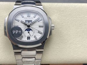 ppfactory 百达翡丽 多功能 Ref.5726 Nautilus系列万年历腕表 一表三带戴，性价比首选 鹦鹉螺全系列一贯设计的旋窗造型表壳，正品工艺一致