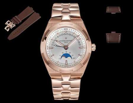 白壳 玫瑰金 皮胶钢同价 到货！新品 江诗丹顿 Vc Vacheron Constantin 经典之美品鉴江诗丹顿 纵横四海系列 众横四海系列 逆跳日历款腕表 - 点击图像关闭