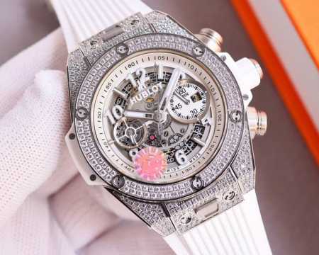 白壳 金壳 圈钻 满钻 Zf 最新款新面出货 宇舶 恒宝 Hublot 英勇无畏，拳拳出击，简称“Hub”“恒宝”，Bigbang大爆炸元素材料计时码表v2版表 - 点击图像关闭