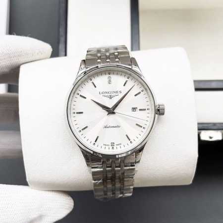 白壳 金壳 钢带+20浪琴-Longines火爆新品 搭载全自动机械机芯 316精钢表壳 简约时尚 优雅尊贵 矿物质强化玻璃镜面 真牛皮表带 商务休闲 精致型男 - 点击图像关闭