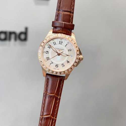 白壳 金 品牌：浪琴 Longines最新推荐 类型：女士腕表 表壳：316精钢 做工优质 表带：进口真牛皮 精钢间陶瓷带 两种可选 机芯：进口机芯 走时稳定