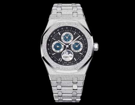 Ap 爱彼 皇家橡树霜金版本 41Mm 钢王之王 爱彼26574系列 霜金定制版 钢带表最重中之重的表带 Twf厂用原装表带开模使表带细腻的拉丝纹并且不会锋利割 - 点击图像关闭