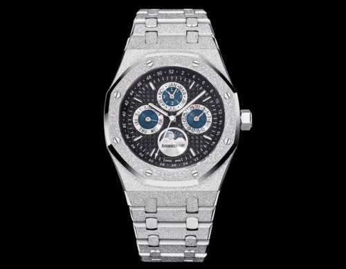 Ap 爱彼 皇家橡树霜金版本 41Mm 钢王之王 爱彼26574系列 霜金定制版 钢带表最重中之重的表带 Twf厂用原装表带开模使表带细腻的拉丝纹并且不会锋利割