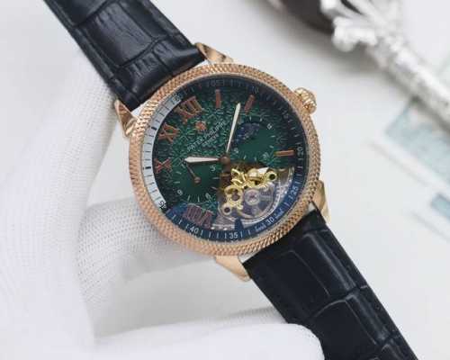 品牌：百达翡丽-patek philippe 类型：男士腕表 壳套：顶级版316精钢L 表带：进口小牛皮表带 机芯：全自动进口机械机芯 镜面：矿物质防刮镜面玻璃