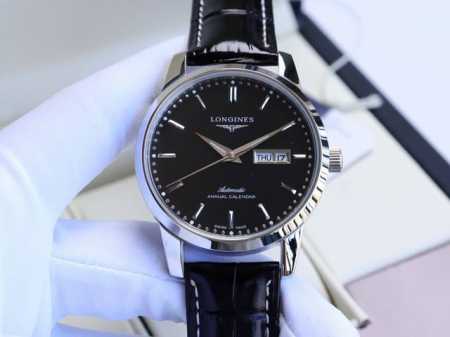 白 金 浪琴-Longines 复古系列 再次升级版本 多次反复修缮至完美 极致严格的质量保证。确保采用原版式抛光和拉丝工艺，高硬度水晶镜面，更加透彻明亮，典雅 - 点击图像关闭