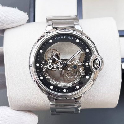 皮 钢 卡地亚-Cartier全新蓝气球男士机械碗表 采用进口全自动机械机芯 316精钢表壳 超强矿物质玻璃镜面 316精钢钢带 直径45Mm 厚度13Mm 实
