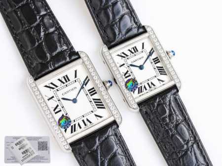 Sj出品 白壳 金壳 钻50 3Wf 卡地亚 坦克w5200003与w5200005两款型号同时发布，情侣手表大号小号，沿袭之前的复刻方案，采用原厂配件，拼装打 - 点击图像关闭