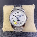 全新升级浪琴月相腕表，全新定制一体机L899.5同步原装小轴承，超级稳定 ，几乎0返修！！！ 1腕表尺寸40X11毫米。表壳尺寸工艺完美复制原装工艺 2柳叶形蓝