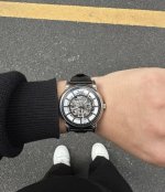 Emporio Armani阿玛尼 腕表 自动机械机芯 皮革表带 镂空表盘 男款 30米防水