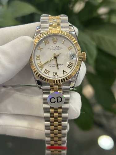 独家实拍图 劳力士日志31Mm ，瑞士机芯 Rolex Swiss Movement Ladies' Watch