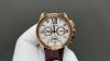 卡地亚 Cartier 卡历博系列原版进口9100机芯 零翻修 ，原装卡地亚标志陀片，具备月份，星期，日期等各种实用功能显示。原装精钢折叠表扣设计 上光下砂 ，