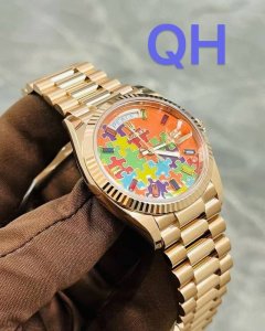 1630Qh奇货工厂P出品的劳力士的新款蚝式恒动星期日历型Day-Date 36毫米腕表“Puzzle”，采用稳定的2834机芯，厂家不惜成本采用纯手工内填珐琅
