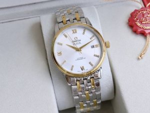 金+20钢带+20欧米茄-Omega 碟飞系列 男士腕表 字面与正品一致，弧面时刻丁高清矿物质水晶镜面，更高清历时9个月多次纠正升级，打造1:1壳型，力求完美！