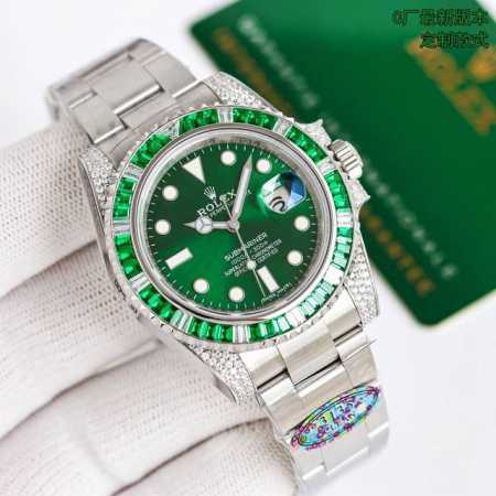 Sj出品 新品，最新品，最新款式，Clean厂，C厂最新推出，劳力士 Rolex 水鬼系列 Mk1 水鬼满钻系列 潜航者后镶钻定制版！ 幽灵渣男同款，注重细节， - 点击图像关闭
