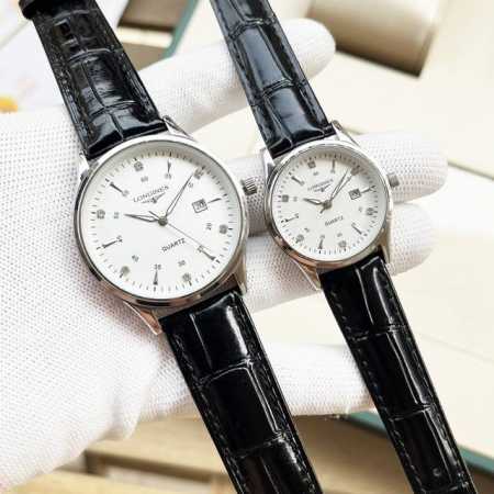 白壳 玫 钢带加20 实物拍摄 品牌： 浪琴-Longines 类型：情侣对表 表壳：316精钢 做工优质 表带：进口小牛皮 316精钢 两种可选 机芯：进口石 - 点击图像关闭