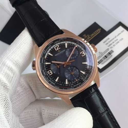 twa出品 Jaeger-Lecoultre 积家 北宸系列 Geograic Wt地理学家世界时腕表采用蓝黑渐变色与全黑色表盘 腕表的凸缘显示全球24个时区