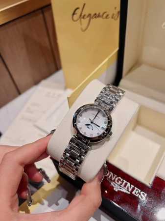 浪琴 Longines 林志玲代言 浪琴心月系列 原装进口石英机芯 尺寸26.5Mm，走时精准耐久 双卜蓝宝石水晶玻璃 316L精钢表壳 顶尖工艺打造 1:1还 - 点击图像关闭