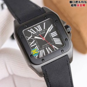 卡地亚最高品质 Gz最新力作 市场顶级复刻 卡地亚Cartier黑武士男款上市 全新的Santos 100 Carbon腕表 型号Wsbb708088Px265