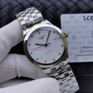 市场最高版本』Ky精品 新款官方最新版 Longines浪琴 军旗系列 原装开模1:1复刻 抗磨损蓝宝石玻璃 316精钢表壳 可与原装通用完美拆换 38.5Mm