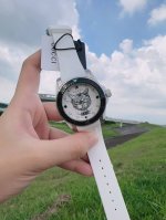 升级版原单品质 古驰 Gucci新款中性潜水表，40 Mm表径，以品牌标志性“猫”图案和夜光显示为表盘。应用不锈钢材质，经缎面拉丝润饰，并搭配与表盘配色一致的橡