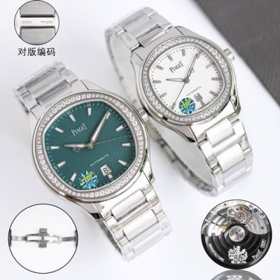 白壳 金壳 钻50 Tw伯爵超薄Piaget Polo系列情侣对表，人称小鹦鹉螺 ！ 伯爵钢王 一款优雅的运动腕表，可商务亦可运动休闲。欢迎对比细节:1搭载定制