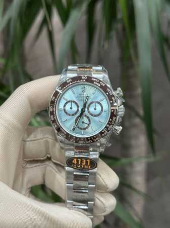 独家实拍图 新款 劳力士迪通拿Rolex 冰蓝迪复刻版本全自动机械表4131男士腕表 透明镂空后盖 - 点击图像关闭