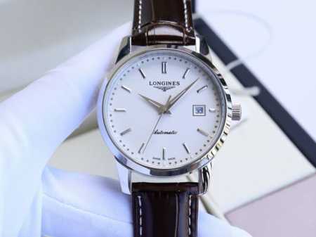 白 金 浪琴-Longines 复古系列 再次升级版本 多次反复修缮至完美 极致严格的质量保证。确保采用原版式抛光和拉丝工艺，高硬度水晶镜面，更加透彻明亮，典雅 - 点击图像关闭