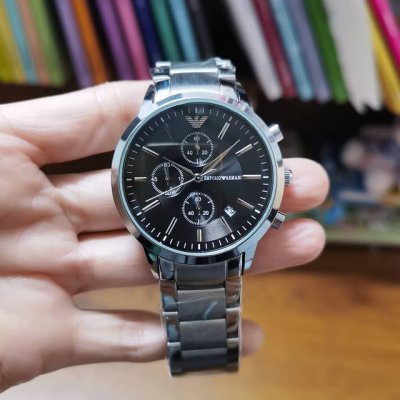 白p ，全黑p ，阿玛尼－Emporio Armani优雅男士腕表 ，多功能石英机芯，超强矿物质镜面 ，精刚表带，真空电镀，精密防水 ，走时精准，直径：43Mm