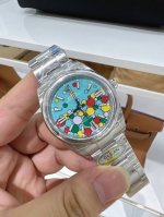 劳力士 Rolex 蚝式恒动41系列 Pl1 ①定制1:1一体机芯，品质稳定可靠； ②表壳：尺寸厚度与原装一致 ③字面：高光打磨字钉，顶级瑞士Bgw9夜光，冰蓝