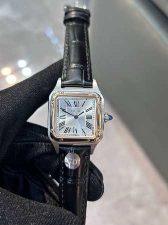 独家实拍图 卡地亚杜蒙系列，瑞士石英机芯 Cartier Dumont Battery Watch，Swiss Movement - 点击图像关闭