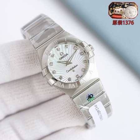白 -金 钻+50 3S出品， 钢带包金，最高版本 原装机心 欧米伽 Omega 型号123.15.27.60.55.004。四代星座永恒经典款！ 星座系列表壳 - 点击图像关闭