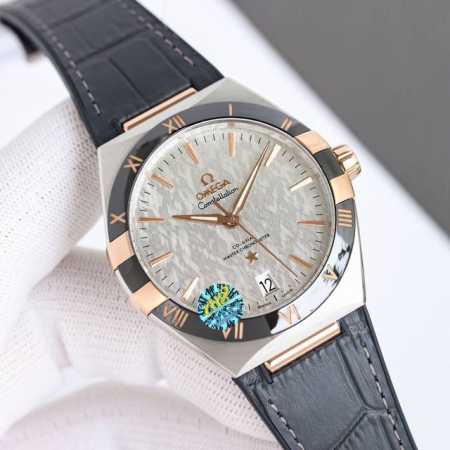 皮带 钢带 欧米茄 Omega 星辉永恒之星座腕表第五代 星座系列！全新原装尺寸41Mm腕表！Om68 1圈口升级，原装一致抛光进口陶瓷表圈，刻度采用白金电镀工 - 点击图像关闭
